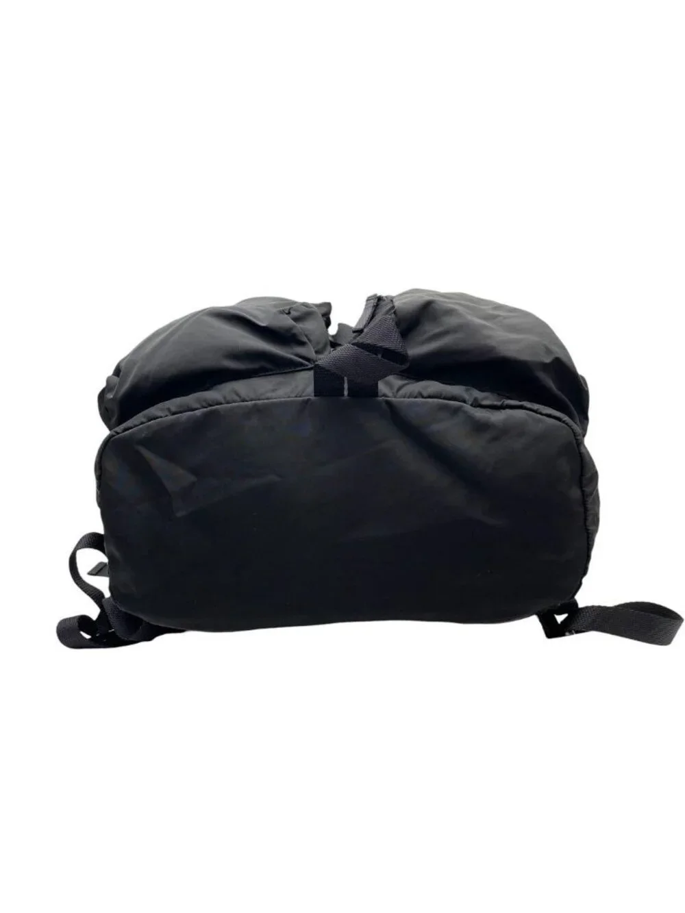 Prada Nylon Triangular Plate Logo Backpack Black